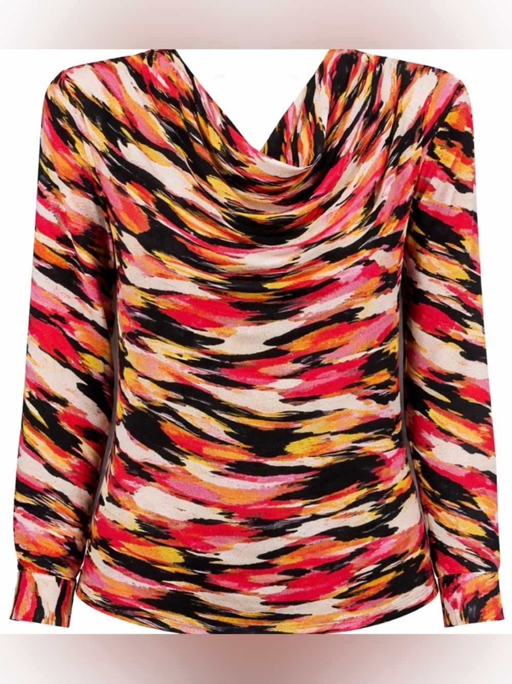 Vero Moda Curve Abstract Print Cowl Neck Blouse 2X